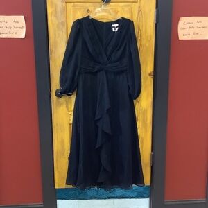 Ever Pretty Black Long Sleeve Layered Dress